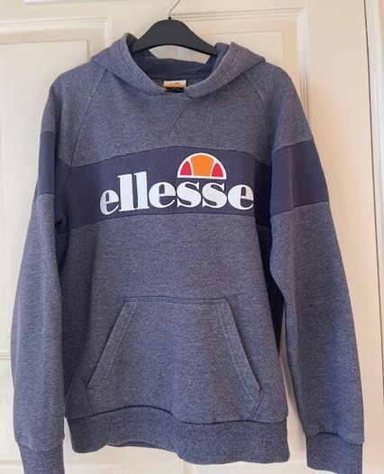 ELLESSE  hoodie sweater. Grey & Charcoal. Size small adult / labelled age 13/14 . Great Quality & In very good condition. Weighty 50% cotton
