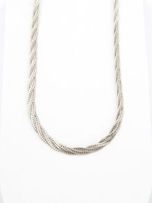 Vintage Sterling Silver Braided Herringbone Chain