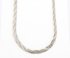Vintage Sterling Silver Braided Herringbone Chain
