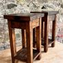 Premium Modern Rustic Dark Walnut Bedside tables, pair . Solid chunky wood, handcrafted Image 3