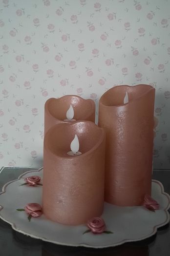 Blush Pink LED Battery Candles