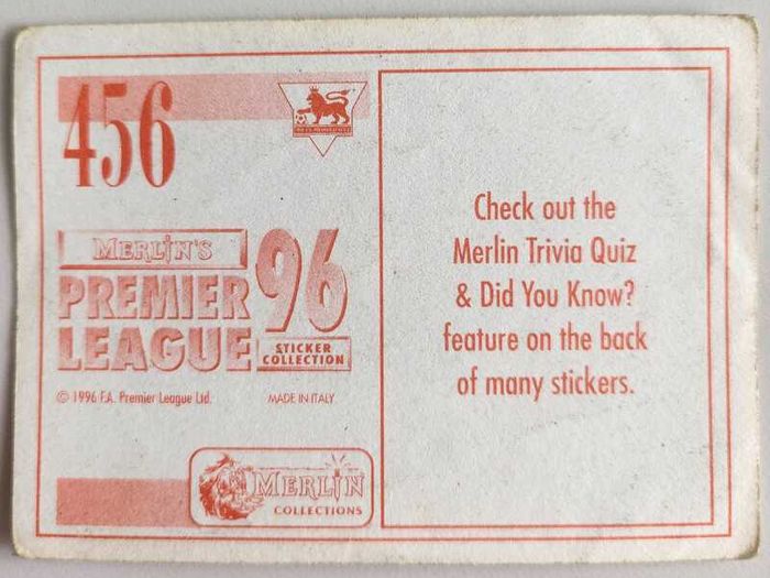 '96 Premier League - Merlin stickers