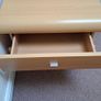 Two light wood bedroom lockers & freestanding mirr Image 6