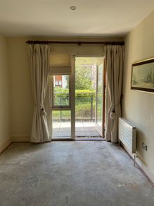 Large pair of fleece interlined curtains