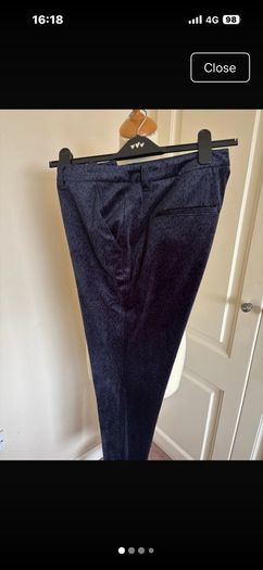 Dressy Yaya velour navy trousers size 14
