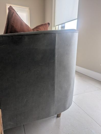 2 seater & 3/4 seater leather couch sofa