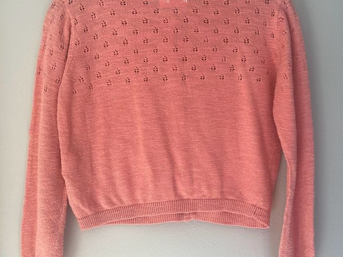 Next kids peachy pink girls light weight cardigan Age 2-3 EUC