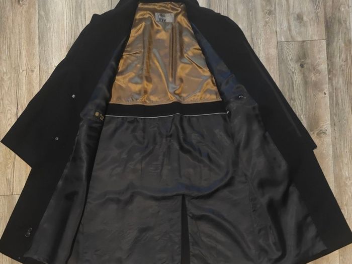 Men's Bugatti Wool & Cashmere Overcoat Made in Germany Black Vintage