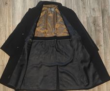 Men's Bugatti Wool & Cashmere Overcoat Made in Germany Black Vintage