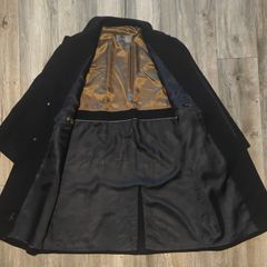 Men's Bugatti Wool & Cashmere Overcoat Made in Germany Black Vintage