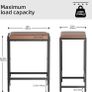 Bar Stools, Bar Chairs, Counter Height Kitchen Counter Stools with Footrests, Synthetic Leather Mid-Century Modern, 25-Inch Tall, for Kitchen, Dining Room, Counter, Cafe Image 3