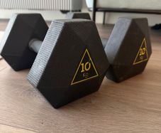 Hex Dumbbell Cross Training and Weight Training 10kg, black