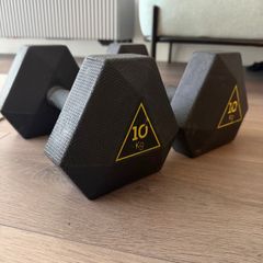 Hex Dumbbell Cross Training and Weight Training 10kg, black