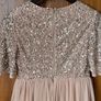 Maya Frosted Pink V Neckline Embellished Midi Dress Image 10