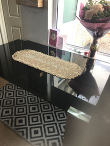 Gold beaded table runner