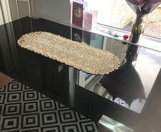 Gold beaded table runner
