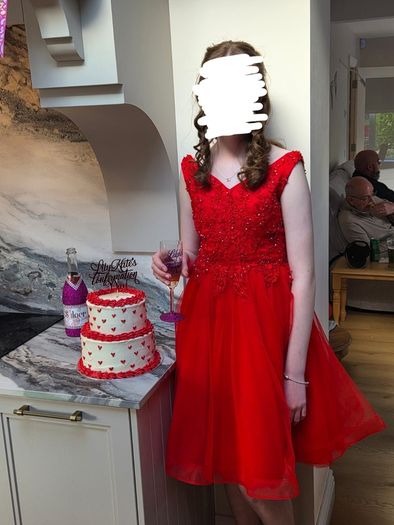 red confirmation dress