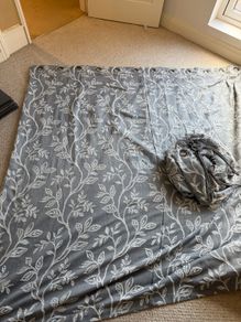 Luxury Grey Embroidered Eyelet Curtains