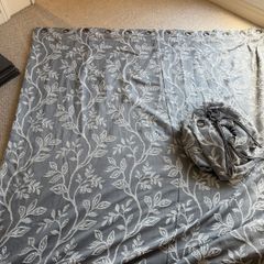 Luxury Grey Embroidered Eyelet Curtains