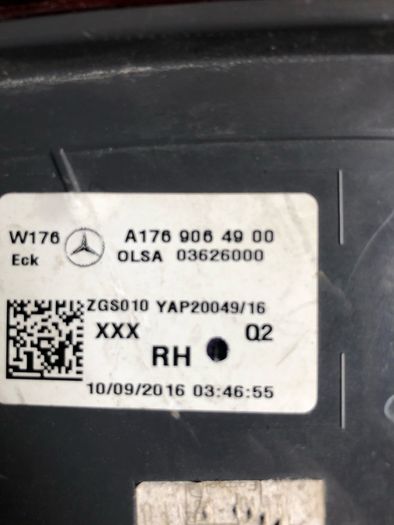 Mercedes A class rear lamp offside W176 LED a1769064900