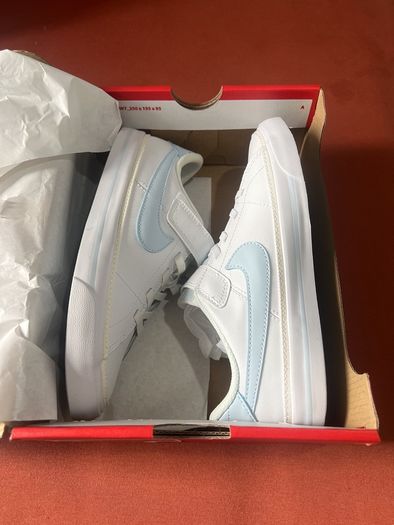 Nike Court Legacy Shoes White Blue Tint Kids