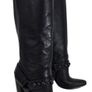 Black Leather High Heeled Knee High Boots by Modern Vintage Size EU 40 US 10 UK 7 Image 10