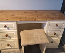 Dressing table and stool.