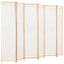6-Panel Room Divider Cream 240x170x4 cm Fabric Image 4