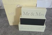 Mr and Mrs Sign with blackboard