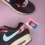 Premium Nike Air Max 1 Aloha Floral Black Suede Multi Image 2