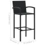 Bar Stools 2 pcs Black Poly Rattan Image 8