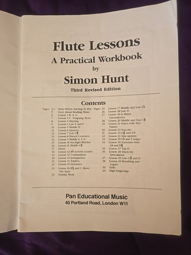 Flute lessons book Simon Hunt