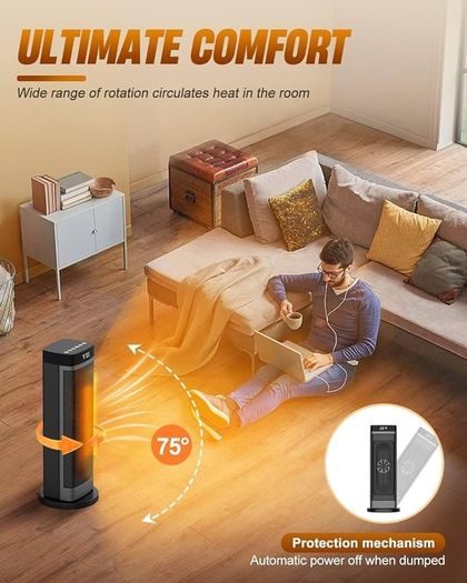 FREE 3 DAY SHIPPING 2000W Electric Heater Energy Efficient, Electric Fan Heater with 3 Modes, Low Energy ECO Mode, Ambient Temperature Display