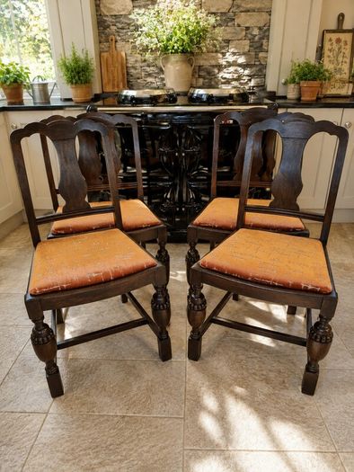 Beautiful Antique Teak Chairs x 4