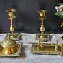 Antique Victorian Era Solid Brass Desktop Set Image 2
