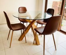 Modern Round Glass Dining Table