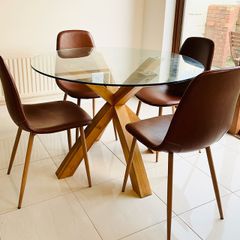 Modern Round Glass Dining Table