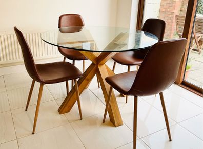 Modern Round Glass Dining Table