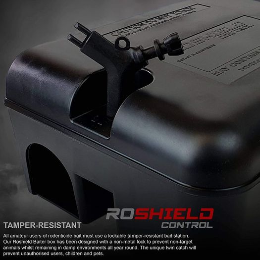 2 Tamper Proof Rat & Mouse Bait Box Stations for the Safe Control of Poison & Pest Traps, Heavy Duty Outdoor Usage (Empty)