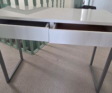Slimline white gloss study/laptop desk