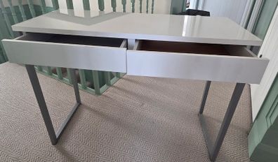 Slimline white gloss study/laptop desk