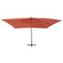 Cantilever Umbrella with Wooden Pole 400x300 cm Terracotta Image 3