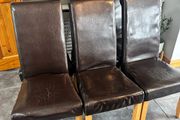 6 leatherette solid chairs