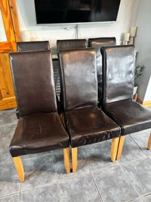 6 leatherette solid chairs