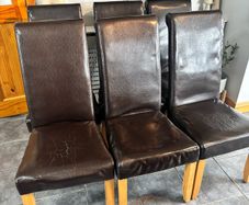 6 leatherette solid chairs
