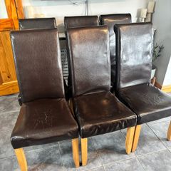 6 leatherette solid chairs