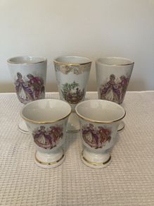 Vintage French Porcelain Wine & Sherry/Port Goblets