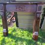 Cast iron fire inset and mahogany fireplace Image 2