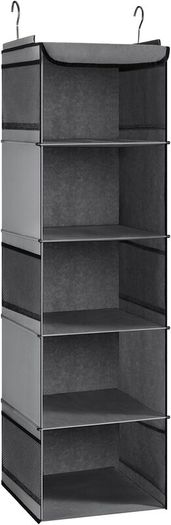 BrilliantJo Hanging Storage 5 Shelves Wardrobe Closet Organiser - Brand New