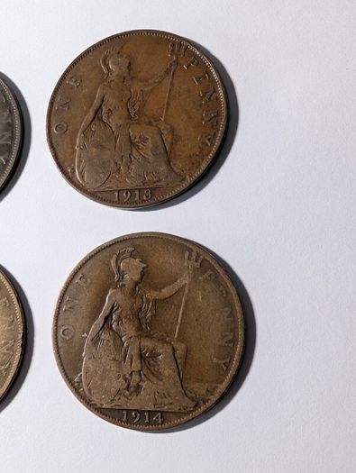 4 x UK old Pennies